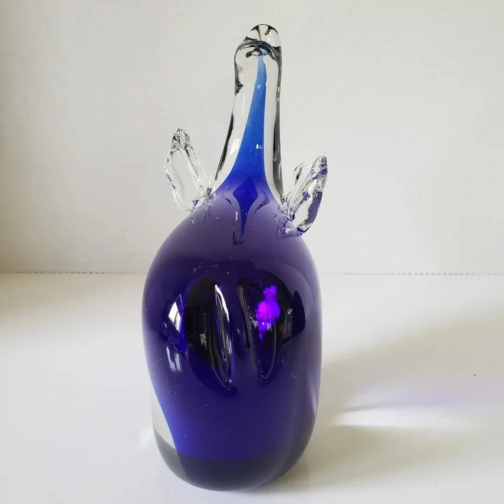 Murano Style Cobalt  Blue Elephant Art Glass Paperweight. - Picture 4 of 9